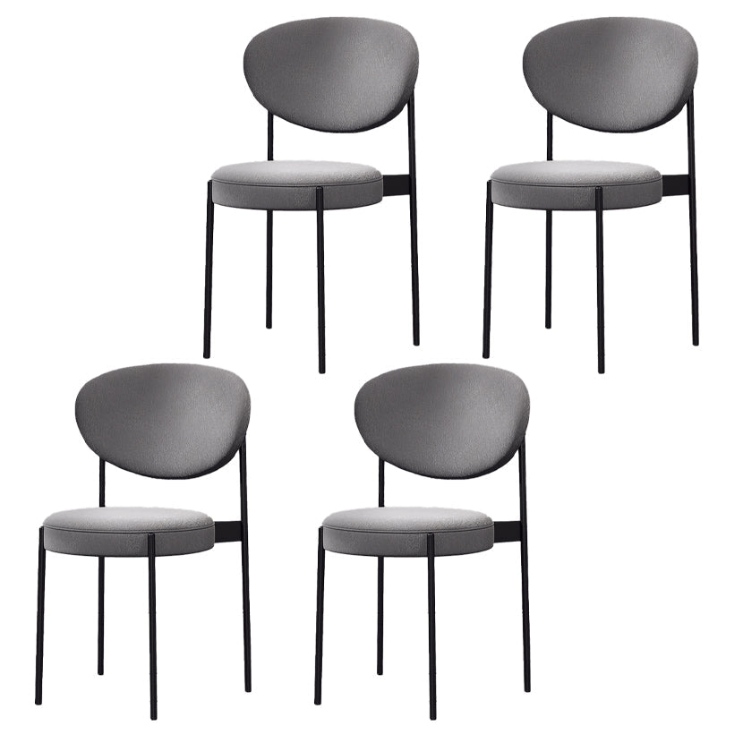 Metal Scandinavian Dining Chair Dining Room Open Back Dining Side Chair Grey Black Set of 4 Clearhalo ' kitchen&dining_furn' 'Dining Chairs' 'Dining Tables & Seating' 'dining_chair' 'Furniture' 'furniture_dining_chair' 'Kitchen & Dining Furniture' 'kitchen' 3451618