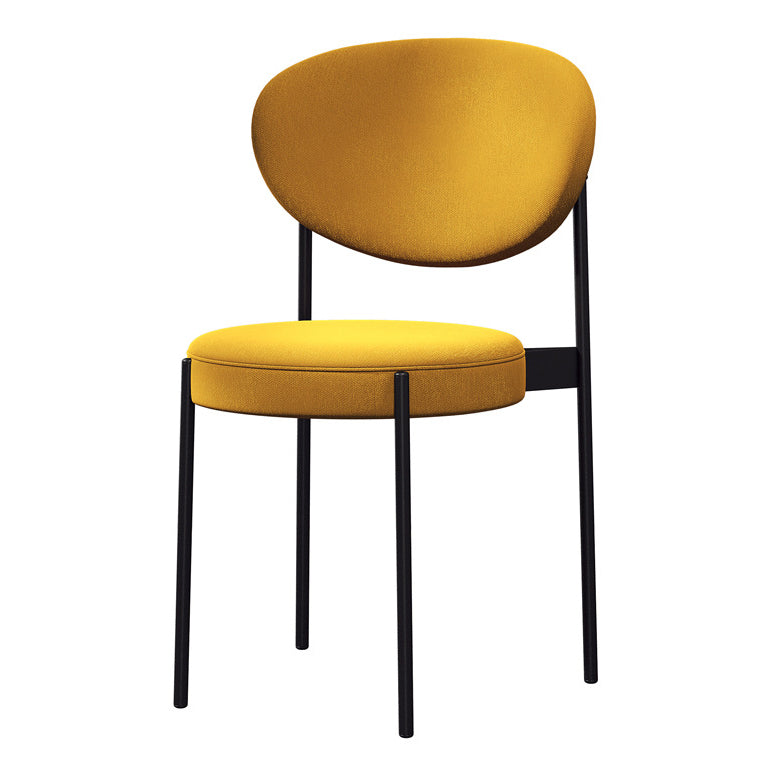 Metal Scandinavian Dining Chair Dining Room Open Back Dining Side Chair Yellow Black 1 Piece Clearhalo ' kitchen&dining_furn' 'Dining Chairs' 'Dining Tables & Seating' 'dining_chair' 'Furniture' 'furniture_dining_chair' 'Kitchen & Dining Furniture' 'kitchen' 3451620