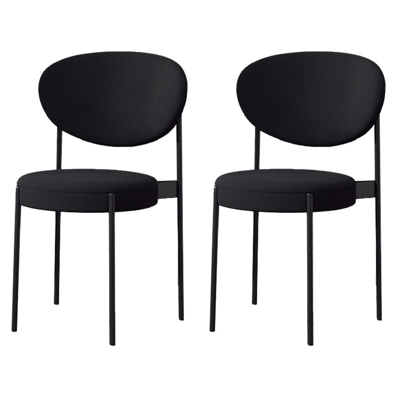 Metal Scandinavian Dining Chair Dining Room Open Back Dining Side Chair Black Black Set of 2 Clearhalo ' kitchen&dining_furn' 'Dining Chairs' 'Dining Tables & Seating' 'dining_chair' 'Furniture' 'furniture_dining_chair' 'Kitchen & Dining Furniture' 'kitchen' 3451621
