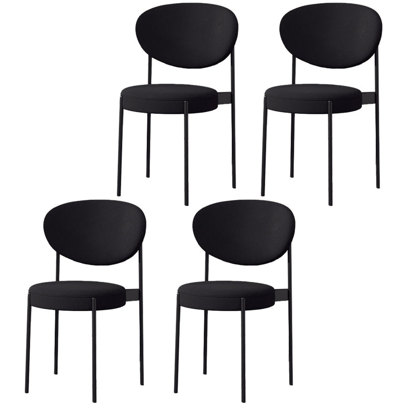 Metal Scandinavian Dining Chair Dining Room Open Back Dining Side Chair Black Black Set of 4 Clearhalo ' kitchen&dining_furn' 'Dining Chairs' 'Dining Tables & Seating' 'dining_chair' 'Furniture' 'furniture_dining_chair' 'Kitchen & Dining Furniture' 'kitchen' 3451623