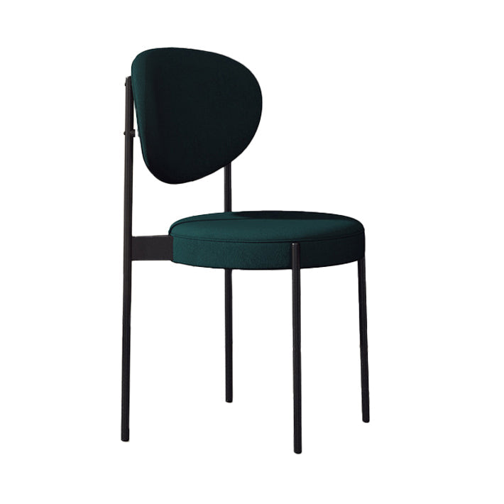 Metal Scandinavian Dining Chair Dining Room Open Back Dining Side Chair Green Black 1 Piece Clearhalo ' kitchen&dining_furn' 'Dining Chairs' 'Dining Tables & Seating' 'dining_chair' 'Furniture' 'furniture_dining_chair' 'Kitchen & Dining Furniture' 'kitchen' 3451626