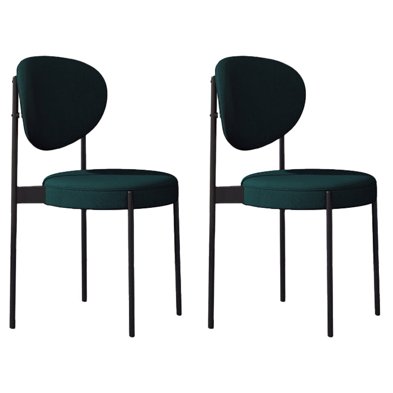 Metal Scandinavian Dining Chair Dining Room Open Back Dining Side Chair Green Black Set of 2 Clearhalo ' kitchen&dining_furn' 'Dining Chairs' 'Dining Tables & Seating' 'dining_chair' 'Furniture' 'furniture_dining_chair' 'Kitchen & Dining Furniture' 'kitchen' 3451627
