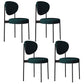 Metal Scandinavian Dining Chair Dining Room Open Back Dining Side Chair Green Black Set of 4 Clearhalo ' kitchen&dining_furn' 'Dining Chairs' 'Dining Tables & Seating' 'dining_chair' 'Furniture' 'furniture_dining_chair' 'Kitchen & Dining Furniture' 'kitchen' 3451629