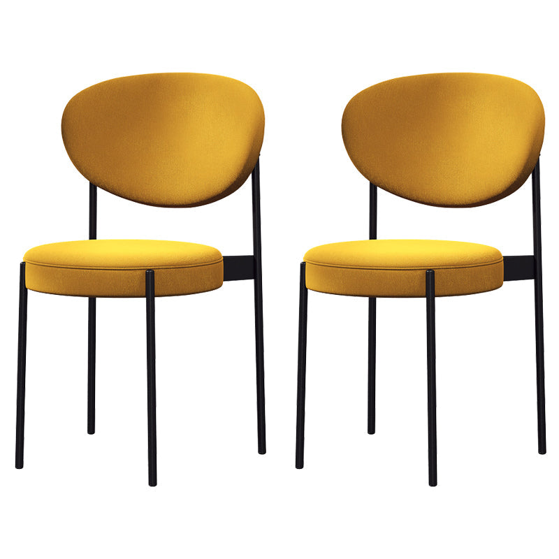 Metal Scandinavian Dining Chair Dining Room Open Back Dining Side Chair Yellow Black Set of 2 Clearhalo ' kitchen&dining_furn' 'Dining Chairs' 'Dining Tables & Seating' 'dining_chair' 'Furniture' 'furniture_dining_chair' 'Kitchen & Dining Furniture' 'kitchen' 3451630