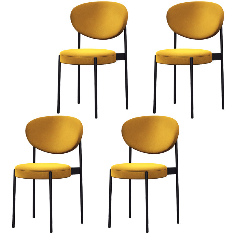 Metal Scandinavian Dining Chair Dining Room Open Back Dining Side Chair Yellow Black Set of 4 Clearhalo ' kitchen&dining_furn' 'Dining Chairs' 'Dining Tables & Seating' 'dining_chair' 'Furniture' 'furniture_dining_chair' 'Kitchen & Dining Furniture' 'kitchen' 3451631