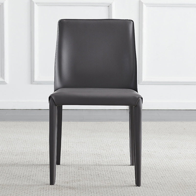 Scandinavian Style Metal Dining Side Chairs Dining Room Solid Back Side Chair Clearhalo ' kitchen&dining_furn' 'Dining Chairs' 'Dining Tables & Seating' 'dining_chair' 'Furniture' 'furniture_dining_chair' 'Kitchen & Dining Furniture' 'kitchen' 3452695