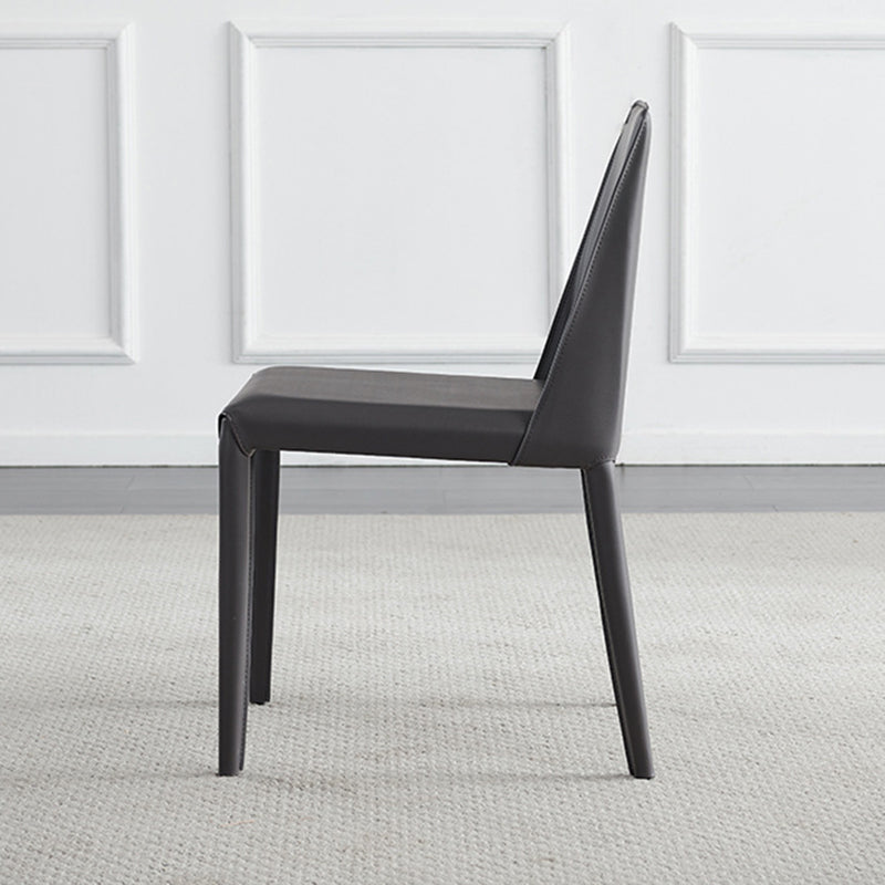 Scandinavian Style Metal Dining Side Chairs Dining Room Solid Back Side Chair Clearhalo ' kitchen&dining_furn' 'Dining Chairs' 'Dining Tables & Seating' 'dining_chair' 'Furniture' 'furniture_dining_chair' 'Kitchen & Dining Furniture' 'kitchen' 3452698