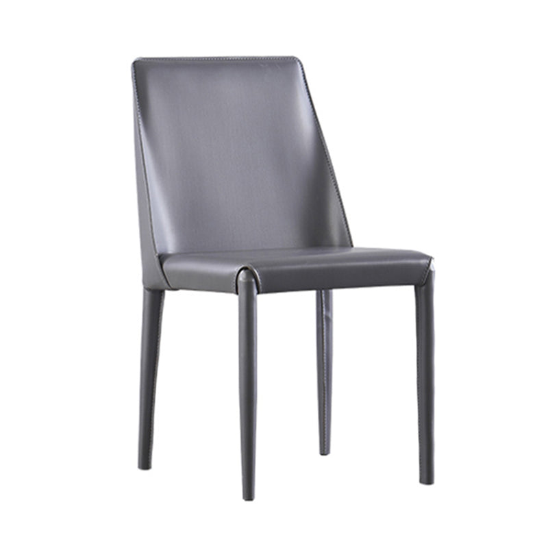 Scandinavian Style Metal Dining Side Chairs Dining Room Solid Back Side Chair Clearhalo ' kitchen&dining_furn' 'Dining Chairs' 'Dining Tables & Seating' 'dining_chair' 'Furniture' 'furniture_dining_chair' 'Kitchen & Dining Furniture' 'kitchen' 3452700