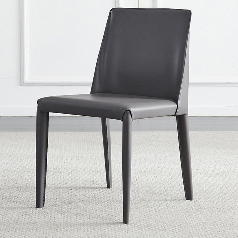 Scandinavian Style Metal Dining Side Chairs Dining Room Solid Back Side Chair Clearhalo ' kitchen&dining_furn' 'Dining Chairs' 'Dining Tables & Seating' 'dining_chair' 'Furniture' 'furniture_dining_chair' 'Kitchen & Dining Furniture' 'kitchen' 3452702