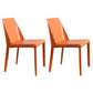 Scandinavian Style Metal Dining Side Chairs Dining Room Solid Back Side Chair Orange Set of 2 Clearhalo ' kitchen&dining_furn' 'Dining Chairs' 'Dining Tables & Seating' 'dining_chair' 'Furniture' 'furniture_dining_chair' 'Kitchen & Dining Furniture' 'kitchen' 3452703