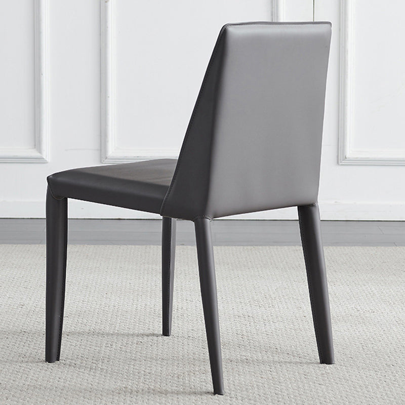 Scandinavian Style Metal Dining Side Chairs Dining Room Solid Back Side Chair Clearhalo ' kitchen&dining_furn' 'Dining Chairs' 'Dining Tables & Seating' 'dining_chair' 'Furniture' 'furniture_dining_chair' 'Kitchen & Dining Furniture' 'kitchen' 3452704