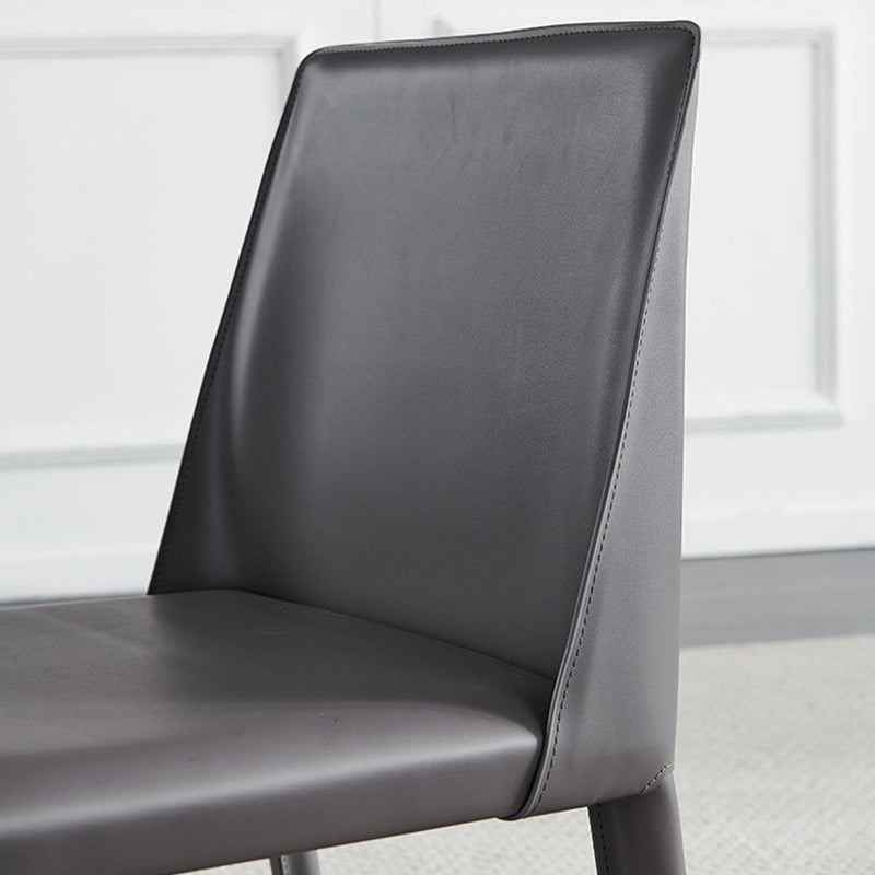 Scandinavian Style Metal Dining Side Chairs Dining Room Solid Back Side Chair Clearhalo ' kitchen&dining_furn' 'Dining Chairs' 'Dining Tables & Seating' 'dining_chair' 'Furniture' 'furniture_dining_chair' 'Kitchen & Dining Furniture' 'kitchen' 3452705