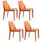 Scandinavian Style Metal Dining Side Chairs Dining Room Solid Back Side Chair Orange Set of 4 Clearhalo ' kitchen&dining_furn' 'Dining Chairs' 'Dining Tables & Seating' 'dining_chair' 'Furniture' 'furniture_dining_chair' 'Kitchen & Dining Furniture' 'kitchen' 3452706