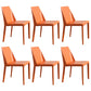Scandinavian Style Metal Dining Side Chairs Dining Room Solid Back Side Chair Orange Set of 6 Clearhalo ' kitchen&dining_furn' 'Dining Chairs' 'Dining Tables & Seating' 'dining_chair' 'Furniture' 'furniture_dining_chair' 'Kitchen & Dining Furniture' 'kitchen' 3452707