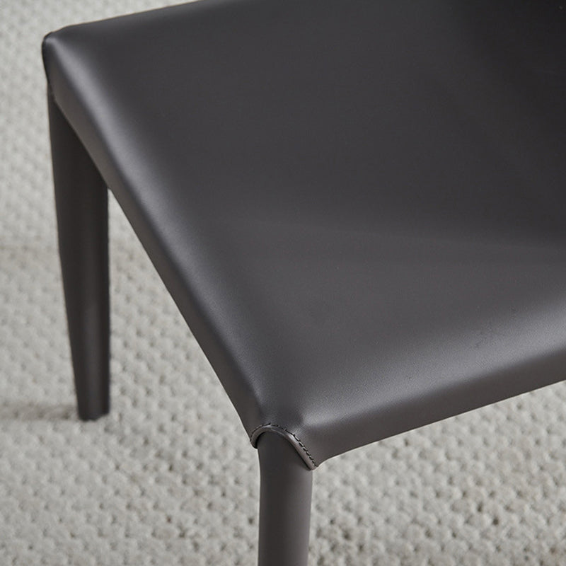 Scandinavian Style Metal Dining Side Chairs Dining Room Solid Back Side Chair Clearhalo ' kitchen&dining_furn' 'Dining Chairs' 'Dining Tables & Seating' 'dining_chair' 'Furniture' 'furniture_dining_chair' 'Kitchen & Dining Furniture' 'kitchen' 3452708