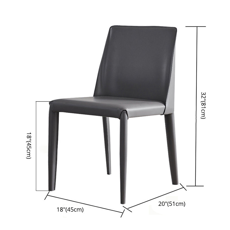 Scandinavian Style Metal Dining Side Chairs Dining Room Solid Back Side Chair Clearhalo ' kitchen&dining_furn' 'Dining Chairs' 'Dining Tables & Seating' 'dining_chair' 'Furniture' 'furniture_dining_chair' 'Kitchen & Dining Furniture' 'kitchen' 3452709