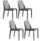 Scandinavian Style Metal Dining Side Chairs Dining Room Solid Back Side Chair Grey Set of 4 Clearhalo ' kitchen&dining_furn' 'Dining Chairs' 'Dining Tables & Seating' 'dining_chair' 'Furniture' 'furniture_dining_chair' 'Kitchen & Dining Furniture' 'kitchen' 3452711