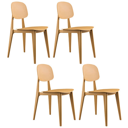 Contemporary Home Side Chair Open Back Plastic 32" H Dining Room Chair Yellow Set of 4 Clearhalo ' kitchen&dining_furn' 'Dining Chairs' 'Dining Tables & Seating' 'dining_chair' 'Furniture' 'furniture_dining_chair' 'Kitchen & Dining Furniture' 'kitchen' 3452714
