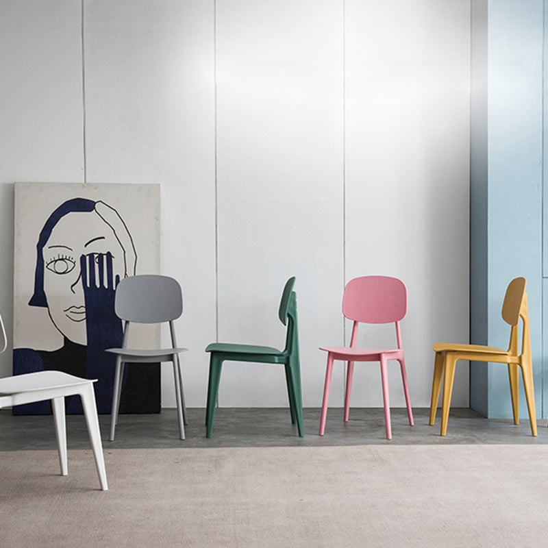 Contemporary Home Side Chair Open Back Plastic 32" H Dining Room Chair Clearhalo ' kitchen&dining_furn' 'Dining Chairs' 'Dining Tables & Seating' 'dining_chair' 'Furniture' 'furniture_dining_chair' 'Kitchen & Dining Furniture' 'kitchen' 3452715