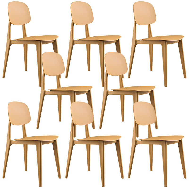 Contemporary Home Side Chair Open Back Plastic 32" H Dining Room Chair Yellow Set of 8 Clearhalo ' kitchen&dining_furn' 'Dining Chairs' 'Dining Tables & Seating' 'dining_chair' 'Furniture' 'furniture_dining_chair' 'Kitchen & Dining Furniture' 'kitchen' 3452716