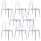 Contemporary Home Side Chair Open Back Plastic 32" H Dining Room Chair White Set of 8 Clearhalo ' kitchen&dining_furn' 'Dining Chairs' 'Dining Tables & Seating' 'dining_chair' 'Furniture' 'furniture_dining_chair' 'Kitchen & Dining Furniture' 'kitchen' 3452719