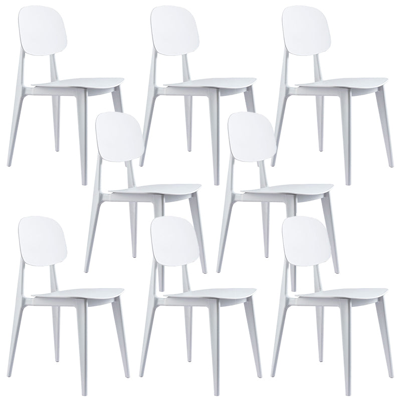 Contemporary Home Side Chair Open Back Plastic 32" H Dining Room Chair White Set of 8 Clearhalo ' kitchen&dining_furn' 'Dining Chairs' 'Dining Tables & Seating' 'dining_chair' 'Furniture' 'furniture_dining_chair' 'Kitchen & Dining Furniture' 'kitchen' 3452719