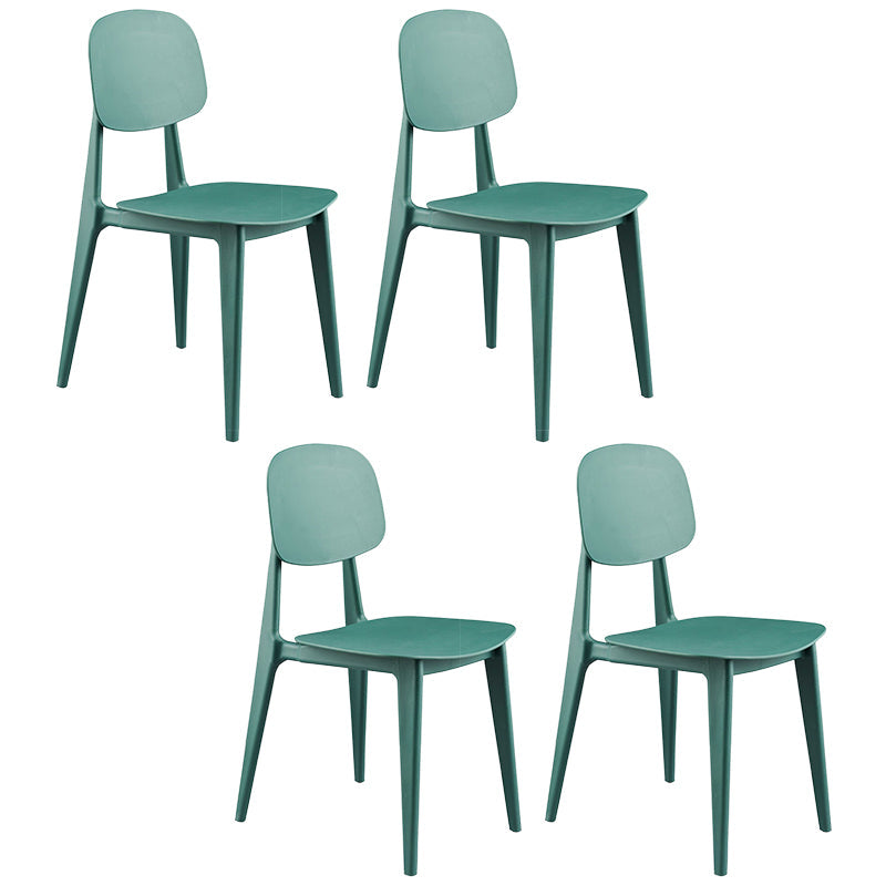 Contemporary Home Side Chair Open Back Plastic 32" H Dining Room Chair Green Set of 4 Clearhalo ' kitchen&dining_furn' 'Dining Chairs' 'Dining Tables & Seating' 'dining_chair' 'Furniture' 'furniture_dining_chair' 'Kitchen & Dining Furniture' 'kitchen' 3452721