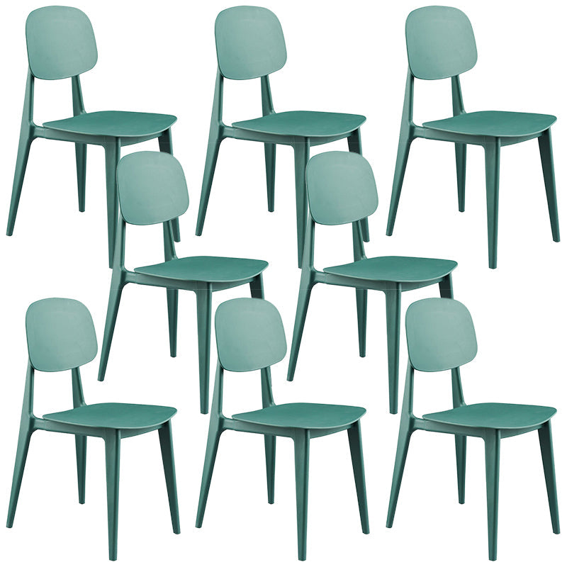 Contemporary Home Side Chair Open Back Plastic 32" H Dining Room Chair Green Set of 8 Clearhalo ' kitchen&dining_furn' 'Dining Chairs' 'Dining Tables & Seating' 'dining_chair' 'Furniture' 'furniture_dining_chair' 'Kitchen & Dining Furniture' 'kitchen' 3452723