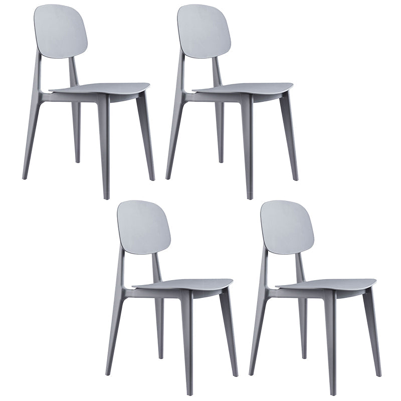 Contemporary Home Side Chair Open Back Plastic 32" H Dining Room Chair Grey Set of 4 Clearhalo ' kitchen&dining_furn' 'Dining Chairs' 'Dining Tables & Seating' 'dining_chair' 'Furniture' 'furniture_dining_chair' 'Kitchen & Dining Furniture' 'kitchen' 3452725