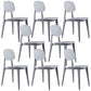 Contemporary Home Side Chair Open Back Plastic 32" H Dining Room Chair Grey Set of 8 Clearhalo ' kitchen&dining_furn' 'Dining Chairs' 'Dining Tables & Seating' 'dining_chair' 'Furniture' 'furniture_dining_chair' 'Kitchen & Dining Furniture' 'kitchen' 3452727