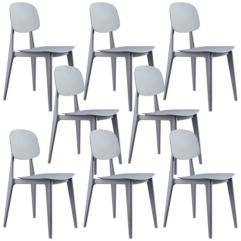 Contemporary Home Side Chair Open Back Plastic 32" H Dining Room Chair Grey Set of 8 Clearhalo ' kitchen&dining_furn' 'Dining Chairs' 'Dining Tables & Seating' 'dining_chair' 'Furniture' 'furniture_dining_chair' 'Kitchen & Dining Furniture' 'kitchen' 3452727