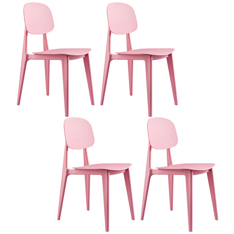 Contemporary Home Side Chair Open Back Plastic 32" H Dining Room Chair Pink Set of 4 Clearhalo ' kitchen&dining_furn' 'Dining Chairs' 'Dining Tables & Seating' 'dining_chair' 'Furniture' 'furniture_dining_chair' 'Kitchen & Dining Furniture' 'kitchen' 3452729