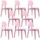Contemporary Home Side Chair Open Back Plastic 32" H Dining Room Chair Pink Set of 8 Clearhalo ' kitchen&dining_furn' 'Dining Chairs' 'Dining Tables & Seating' 'dining_chair' 'Furniture' 'furniture_dining_chair' 'Kitchen & Dining Furniture' 'kitchen' 3452731