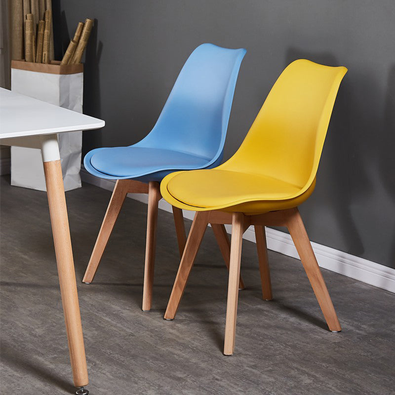 Wood Modern Style Kitchen Dining Chair Colourful Solid Back Side Chairs Clearhalo ' kitchen&dining_furn' 'Dining Chairs' 'Dining Tables & Seating' 'dining_chair' 'Furniture' 'furniture_dining_chair' 'Kitchen & Dining Furniture' 'kitchen' 3452733