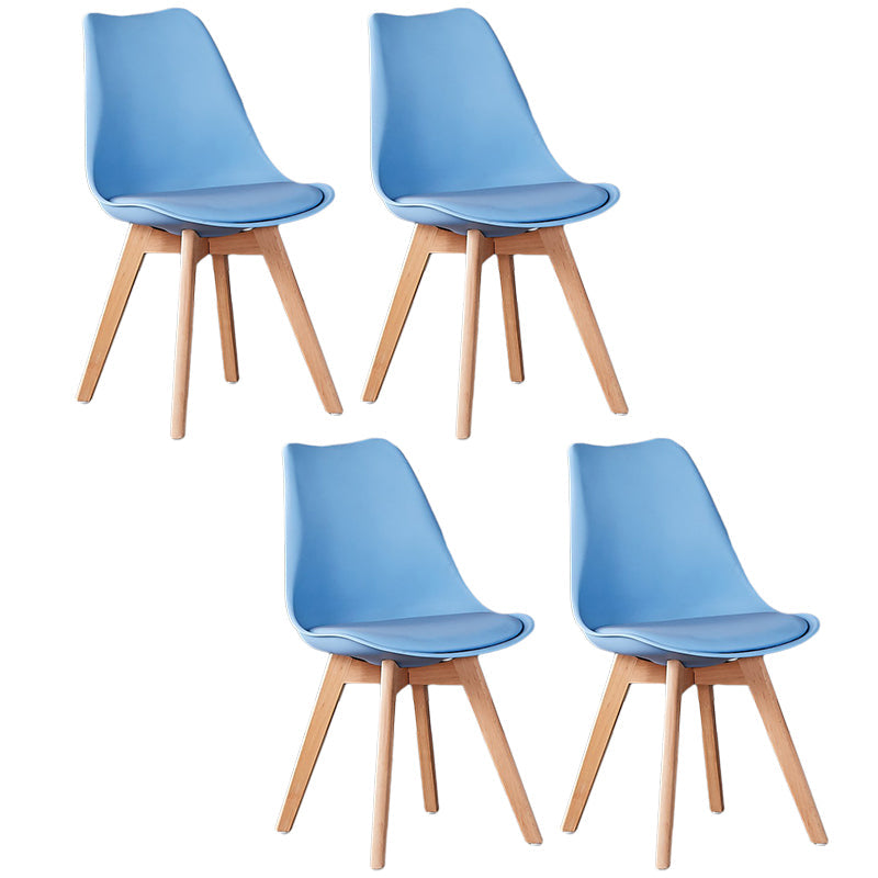 Wood Modern Style Kitchen Dining Chair Colourful Solid Back Side Chairs Blue Set of 4 Clearhalo ' kitchen&dining_furn' 'Dining Chairs' 'Dining Tables & Seating' 'dining_chair' 'Furniture' 'furniture_dining_chair' 'Kitchen & Dining Furniture' 'kitchen' 3452738