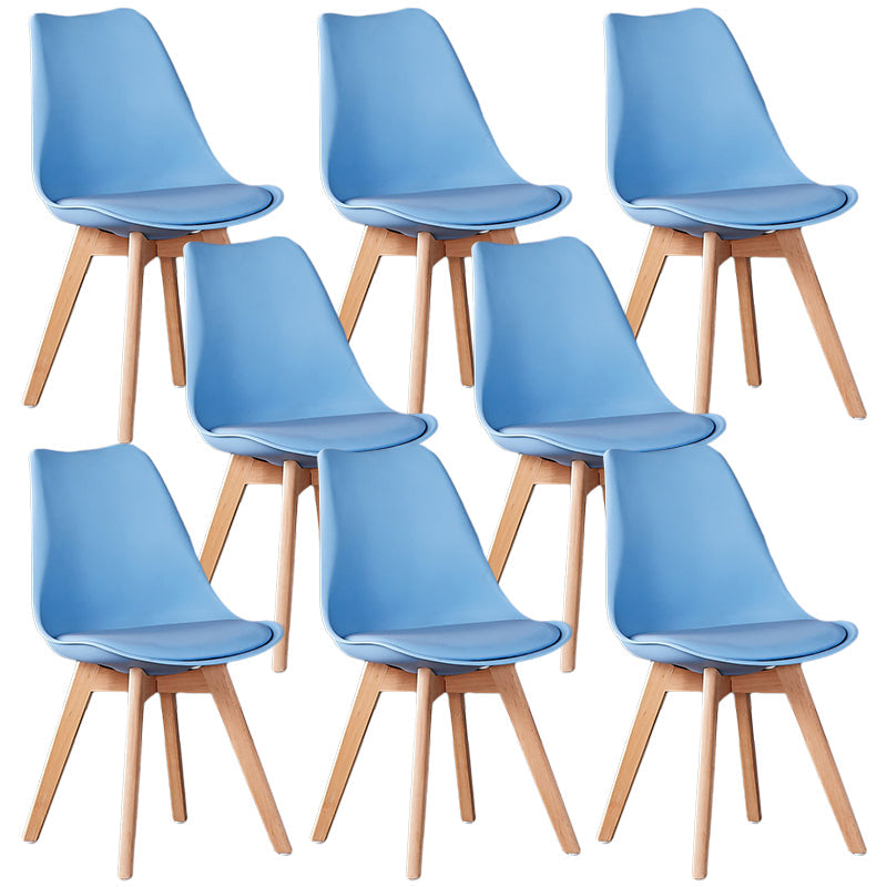 Wood Modern Style Kitchen Dining Chair Colourful Solid Back Side Chairs Blue Set of 8 Clearhalo ' kitchen&dining_furn' 'Dining Chairs' 'Dining Tables & Seating' 'dining_chair' 'Furniture' 'furniture_dining_chair' 'Kitchen & Dining Furniture' 'kitchen' 3452740