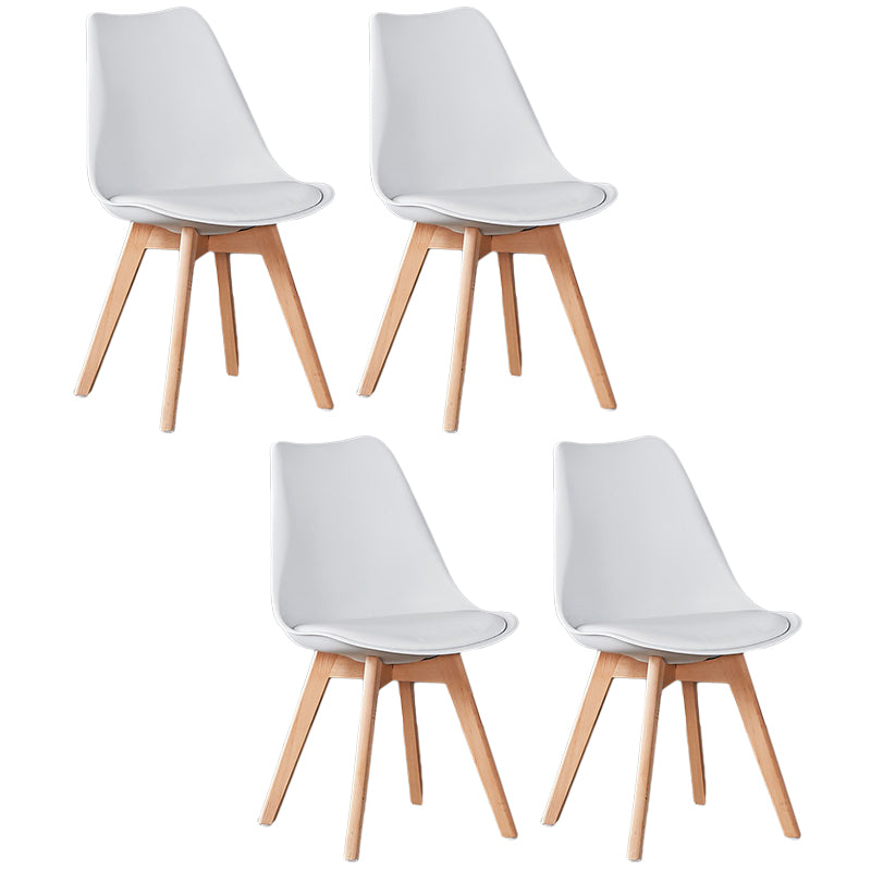 Wood Modern Style Kitchen Dining Chair Colourful Solid Back Side Chairs White Set of 4 Clearhalo ' kitchen&dining_furn' 'Dining Chairs' 'Dining Tables & Seating' 'dining_chair' 'Furniture' 'furniture_dining_chair' 'Kitchen & Dining Furniture' 'kitchen' 3452745