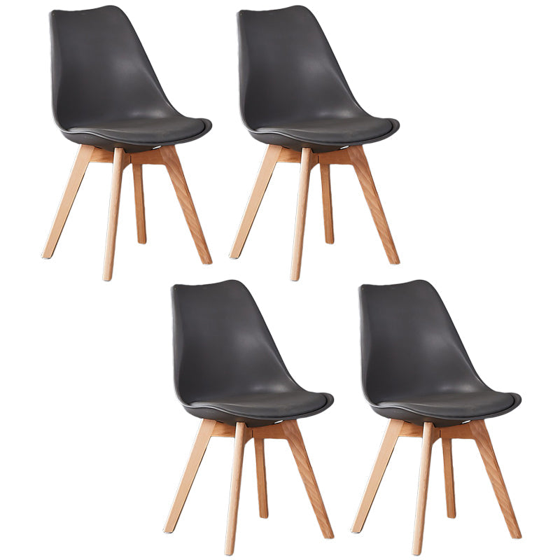 Wood Modern Style Kitchen Dining Chair Colourful Solid Back Side Chairs Grey Set of 4 Clearhalo ' kitchen&dining_furn' 'Dining Chairs' 'Dining Tables & Seating' 'dining_chair' 'Furniture' 'furniture_dining_chair' 'Kitchen & Dining Furniture' 'kitchen' 3452749