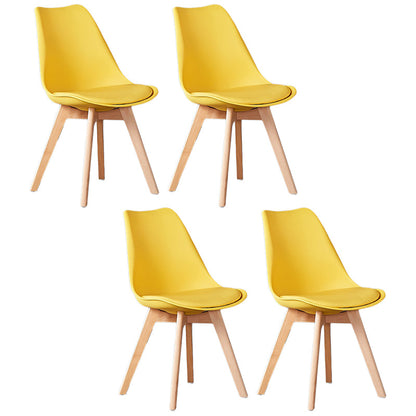 Wood Modern Style Kitchen Dining Chair Colourful Solid Back Side Chairs Yellow Set of 4 Clearhalo ' kitchen&dining_furn' 'Dining Chairs' 'Dining Tables & Seating' 'dining_chair' 'Furniture' 'furniture_dining_chair' 'Kitchen & Dining Furniture' 'kitchen' 3452754