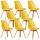 Wood Modern Style Kitchen Dining Chair Colourful Solid Back Side Chairs Yellow Set of 8 Clearhalo ' kitchen&dining_furn' 'Dining Chairs' 'Dining Tables & Seating' 'dining_chair' 'Furniture' 'furniture_dining_chair' 'Kitchen & Dining Furniture' 'kitchen' 3452755