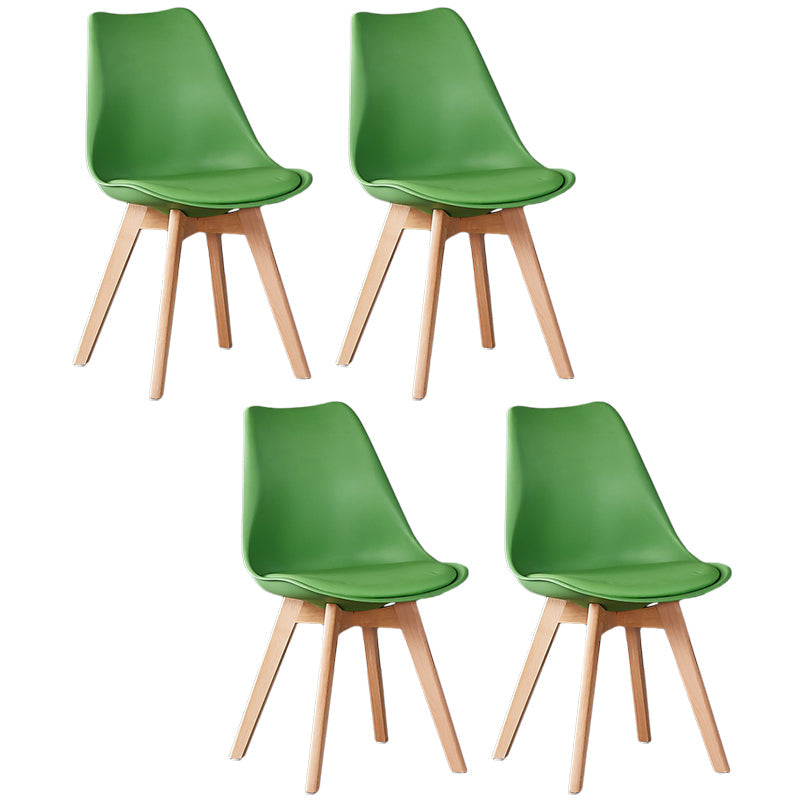 Wood Modern Style Kitchen Dining Chair Colourful Solid Back Side Chairs Green Set of 4 Clearhalo ' kitchen&dining_furn' 'Dining Chairs' 'Dining Tables & Seating' 'dining_chair' 'Furniture' 'furniture_dining_chair' 'Kitchen & Dining Furniture' 'kitchen' 3452756