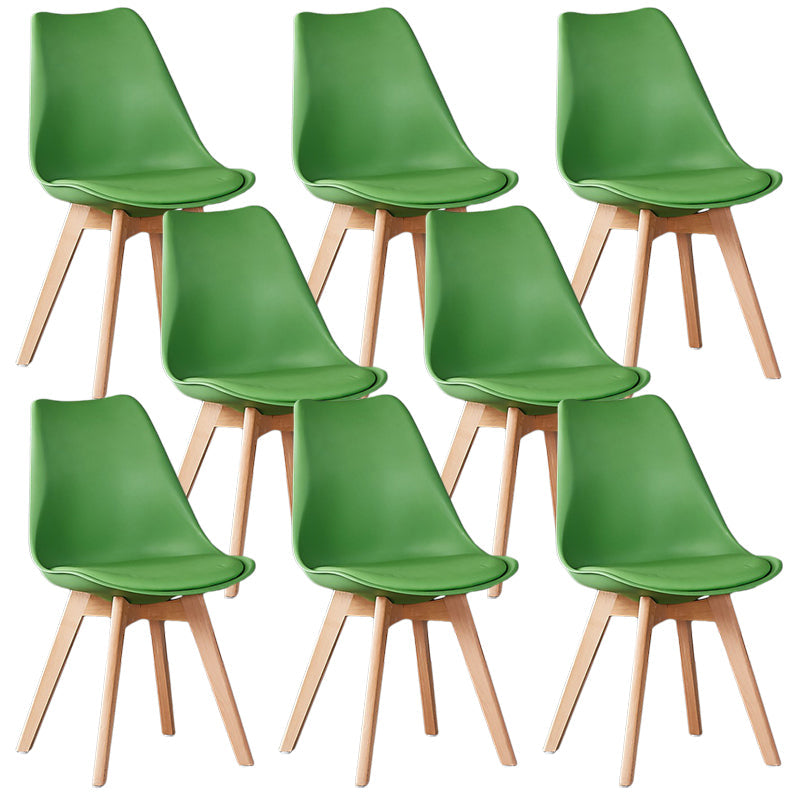 Wood Modern Style Kitchen Dining Chair Colourful Solid Back Side Chairs Green Set of 8 Clearhalo ' kitchen&dining_furn' 'Dining Chairs' 'Dining Tables & Seating' 'dining_chair' 'Furniture' 'furniture_dining_chair' 'Kitchen & Dining Furniture' 'kitchen' 3452757