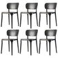 Contemporary Plastic Dining Room Chair Open Back Home Stackable Side Chair Black Set of 6 Clearhalo ' kitchen&dining_furn' 'Dining Chairs' 'Dining Tables & Seating' 'dining_chair' 'Furniture' 'furniture_dining_chair' 'Kitchen & Dining Furniture' 'kitchen' 3452764