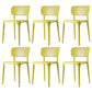 Contemporary Plastic Dining Room Chair Open Back Home Stackable Side Chair Yellow Set of 6 Clearhalo ' kitchen&dining_furn' 'Dining Chairs' 'Dining Tables & Seating' 'dining_chair' 'Furniture' 'furniture_dining_chair' 'Kitchen & Dining Furniture' 'kitchen' 3452770