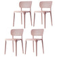 Contemporary Plastic Dining Room Chair Open Back Home Stackable Side Chair Pink Set of 4 Clearhalo ' kitchen&dining_furn' 'Dining Chairs' 'Dining Tables & Seating' 'dining_chair' 'Furniture' 'furniture_dining_chair' 'Kitchen & Dining Furniture' 'kitchen' 3452775