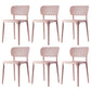 Contemporary Plastic Dining Room Chair Open Back Home Stackable Side Chair Pink Set of 6 Clearhalo ' kitchen&dining_furn' 'Dining Chairs' 'Dining Tables & Seating' 'dining_chair' 'Furniture' 'furniture_dining_chair' 'Kitchen & Dining Furniture' 'kitchen' 3452776
