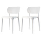 Contemporary Plastic Dining Room Chair Open Back Home Stackable Side Chair White Set of 2 Clearhalo ' kitchen&dining_furn' 'Dining Chairs' 'Dining Tables & Seating' 'dining_chair' 'Furniture' 'furniture_dining_chair' 'Kitchen & Dining Furniture' 'kitchen' 3452778