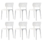 Contemporary Plastic Dining Room Chair Open Back Home Stackable Side Chair White Set of 6 Clearhalo ' kitchen&dining_furn' 'Dining Chairs' 'Dining Tables & Seating' 'dining_chair' 'Furniture' 'furniture_dining_chair' 'Kitchen & Dining Furniture' 'kitchen' 3452783