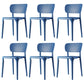 Contemporary Plastic Dining Room Chair Open Back Home Stackable Side Chair Blue Set of 6 Clearhalo ' kitchen&dining_furn' 'Dining Chairs' 'Dining Tables & Seating' 'dining_chair' 'Furniture' 'furniture_dining_chair' 'Kitchen & Dining Furniture' 'kitchen' 3452790