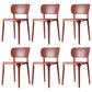 Contemporary Plastic Dining Room Chair Open Back Home Stackable Side Chair Red Set of 6 Clearhalo ' kitchen&dining_furn' 'Dining Chairs' 'Dining Tables & Seating' 'dining_chair' 'Furniture' 'furniture_dining_chair' 'Kitchen & Dining Furniture' 'kitchen' 3452793